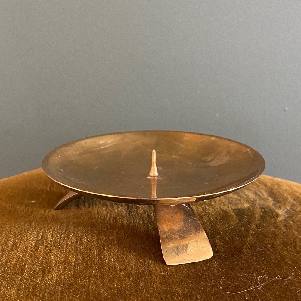 Vintage Brass pillar Candle Holder
